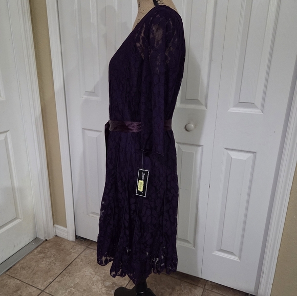 Jessica Howard New Deep Purple Lace 2 Piece Dress - Picture 9 of 16
